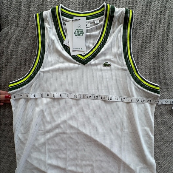 Lacoste Women’s Mesh V-Neck Tank Top | Size 42 (L) | NWT - Picture 14 of 15